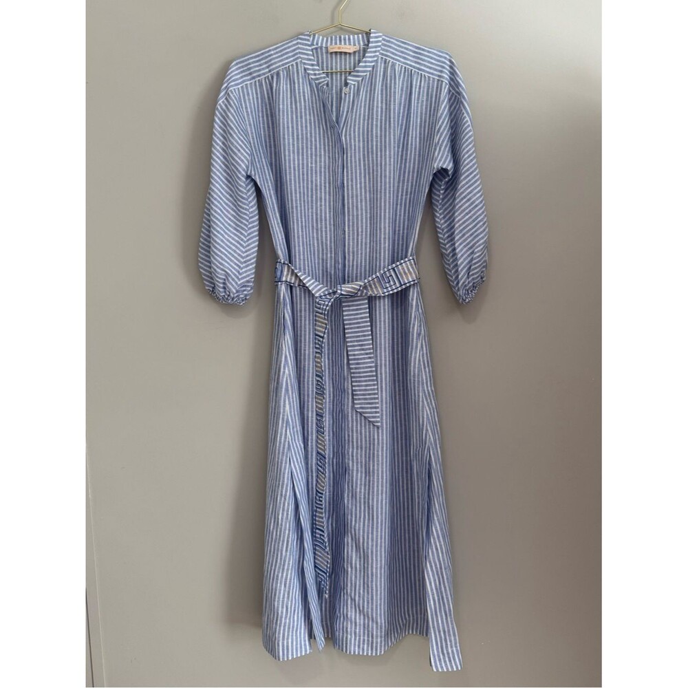 Tory Burch Striped Midi Shirt Dress